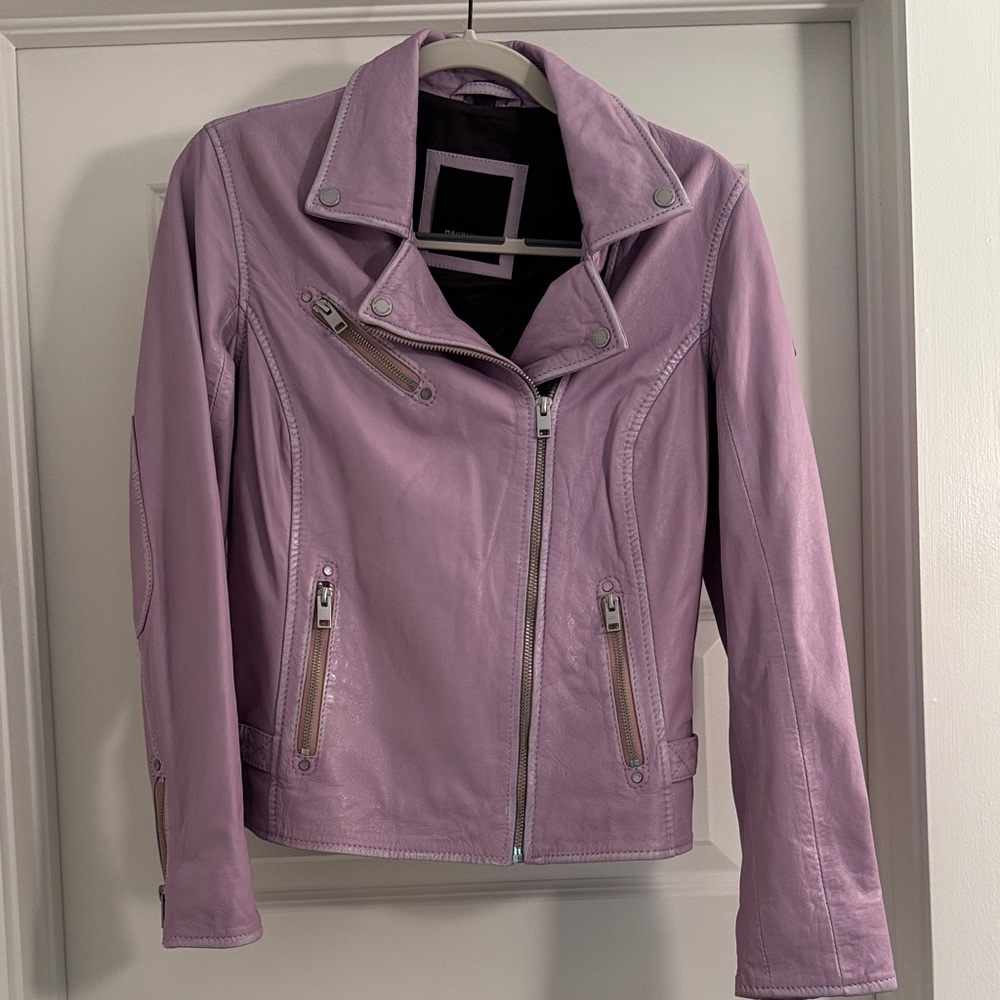 Women's Lavender Leather Jacket by Mauritius